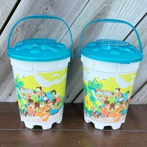 Disney Aulani Exclusive Popcorn Buckets Mickey & Friends with Lids 2pc